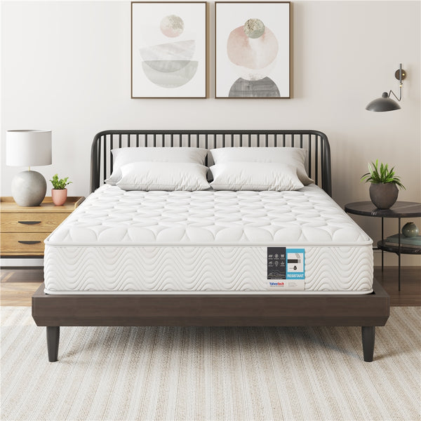 Costoffs Single/Double Bed Mattress Medium Firm Pocket Coil Spring Mattress, Vacuum Packed, Fabric Encased Coil, Bedroom Furniture, 90x190cm/130x190cm, Grey/White