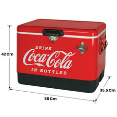 Coca-Cola 51L Stainless Steel Ice Chest with Bottle Opener 85 Can