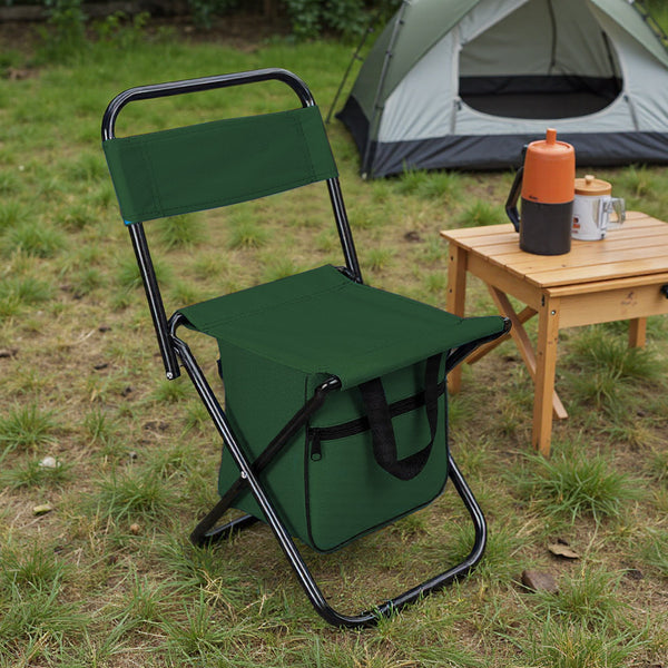 1PC Folding Chair with Storage, Foldable Fishing Seat Lightweight Chair, Portable Chair Home, Small/Large More Colors