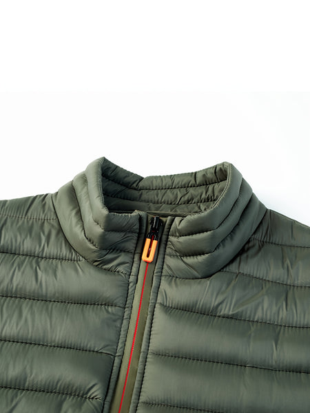 Men'S Lightweight Vest, Men'S Jacket, Autumn And Winter Vest, Stand-Up Collar Solid Color Casual Zipper Pocket Vest