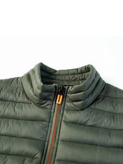 Men'S Lightweight Vest, Men'S Jacket, Autumn And Winter Vest, Stand-Up Collar Solid Color Casual Zipper Pocket Vest