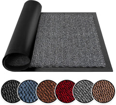 BLADO Washable Door Mats Indoor & Outdoor - Non-Slippery Heavy Duty - Stylish & Large Rubber - Perfect Dust Grabbing Doormats (Anthracite, 40Cm X 60Cm)