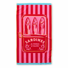 Oversized 100% Cotton Pink Sardine Beach Towel