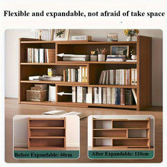 Multi-layer Desktop Storage Rack, Dormitory Office Cosmetic Stationery Book Storage And Bookcase Finishing Rack, Expandable Bookshelf, Space Saving, Backless