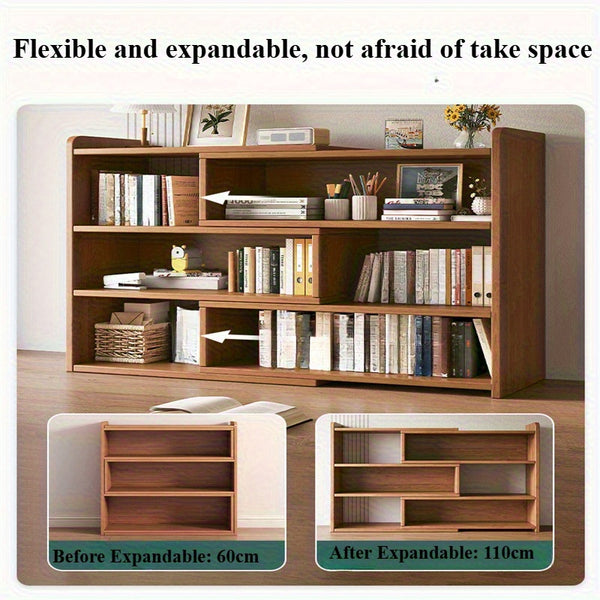 Multi-layer Desktop Storage Rack, Dormitory Office Cosmetic Stationery Book Storage And Bookcase Finishing Rack, Expandable Bookshelf, Space Saving, Backless