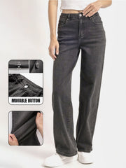 【Tall】KatchMe Women's Wide Leg Jeans - Mid Rise Relaxed Fit Denim Pants, Soft Stretch Comfortable Trousers for Fall & Winter, Streetwear Casual Bottoms