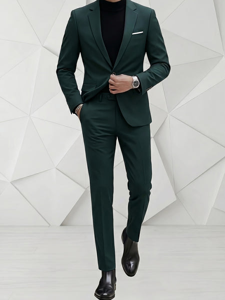 Tongtongbang Selection: Men's High-End New Style 2-Piece Suit Set (Jacket and Trousers) Suitable for Formal Occasions and Banquets