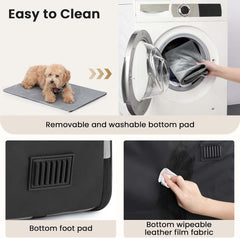 Dog Car Carrier Stable and Light Weight, 61×45×52Cm Dog Carrier for Cars, Portable Dog Car Crate with Breathable Windows, Foldable Pet Carrier for Both Indoor and Outdoor Use, Pet Travel Crate Grey