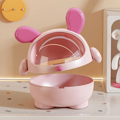 Cute Pink Poodle Dog Desktop Organizer Bin with Flip Lid