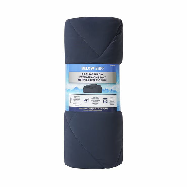 Below Zero Dark Blue Cooling Throw, 152 X 177 Cm
