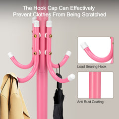 Coat Rack Stand 3-Tier 175cm Tall Metal Coat and Hat Stand with 12 Hooks for Living Room, Bedroom & Hallway