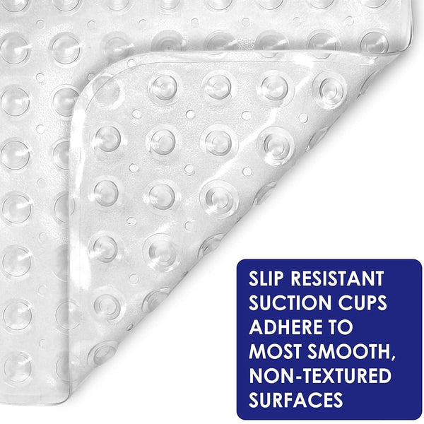 1pc Large Shower Mat – Non-Slip, Strong Suction Cups & Drain Holes, Quick-Dry, Machine Washable, Durable & Comfortable for Bathtub and Bathroom Floor Use