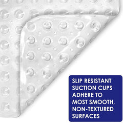 1pc Large Shower Mat – Non-Slip, Strong Suction Cups & Drain Holes, Quick-Dry, Machine Washable, Durable & Comfortable for Bathtub and Bathroom Floor Use
