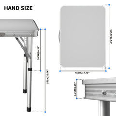 Side Table Small Foldable TV Tray with 2 Height Adjustable, Foldable Coffee Table, Lightweight Aluminum Outdoor and Indoor Snack Sofa Table, Easy to Install, 60.96cm x 45.72cm 2-Height 30.48/60.96cm Adjustable, DAYPLUS