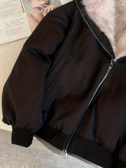 Autumn and Winter Women's Furry Jacket Coat