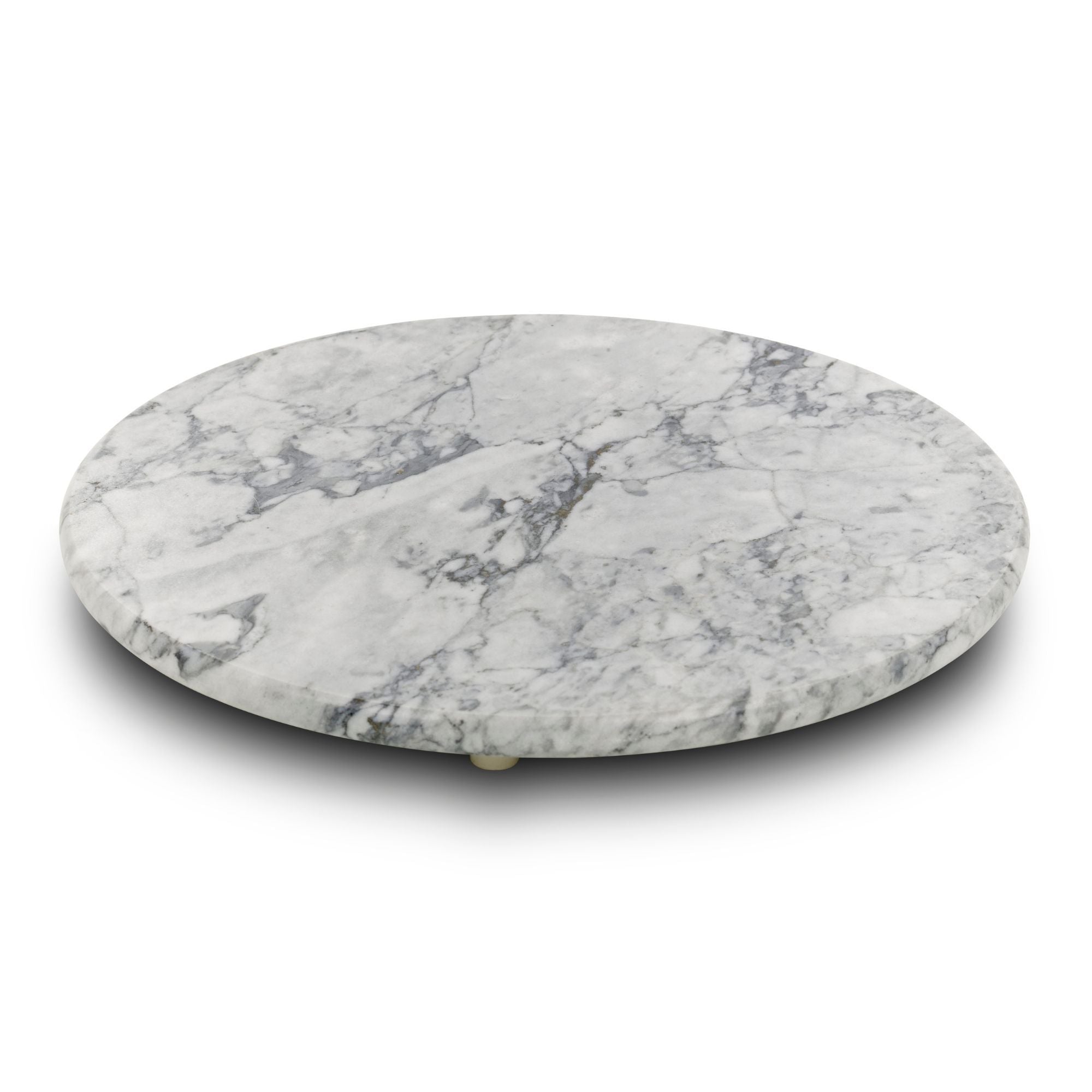Homiu Round Marble Chopping Boards (Black/White - 25x25x2cm), Heat Resistant Worktop Protector, Cutting Board for Kitchen, Non-Slip Easy to Clean Chopping Board, Hard-Wearing Marble, Classic Elegant Design, Ideal for Gifts, Multi-use as Cheese board, Frui