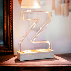 Light Up Letter | LED Alphabet Wire Frame Letter Lights | Rose Gold Copper Initials | Personalised Lighting | Battery Powered | For The Office Living Room Bedroom | Gift For Her