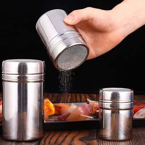 A Stainless Steel Shaker for Dusting Icing Sugar, Cocoa, And Flour, Perfect for Seasoning Spices