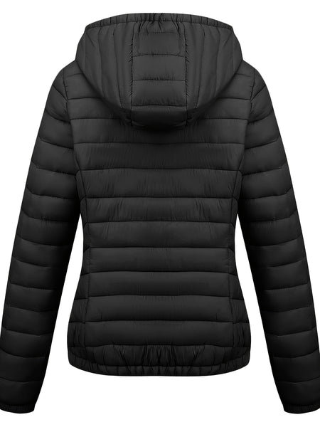 Women's Autumn/Winter Fashion Simple Versatile Lightweight Commuter Hooded Padded Coat with Pockets