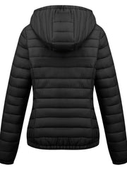 Women's Autumn/Winter Fashion Simple Versatile Lightweight Commuter Hooded Padded Coat with Pockets
