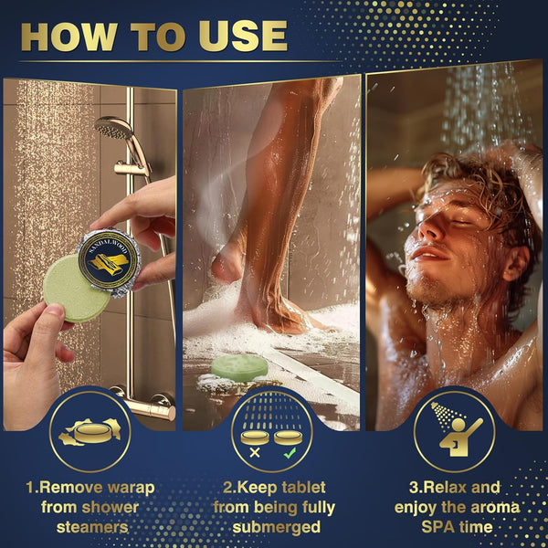 Gifts for Men: Shower Steamers Aromatherapy Men Birthday Gifts, Self Care Bath Bombs SPA Stress Relief, Gifts for Valentines, Thanksgiving, Christmas, Advent Calendar 2025 (8 Pack)