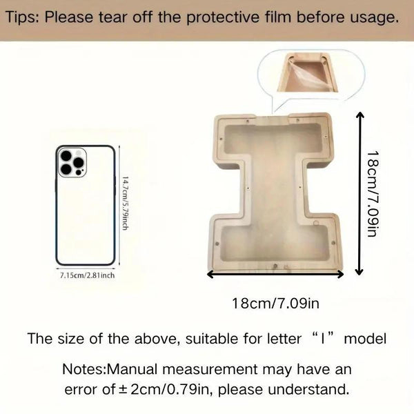 1 unique wooden letter jar - 26 creative A-Z letter storage containers, transparent design, birthday gift idea, home decoration, best friend gift, and functional holiday present.