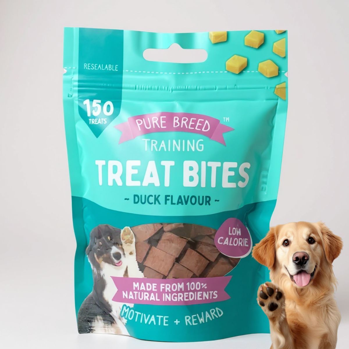 Pet Dog Treats Training Bites – Dry Duck Cubes 100g | Healthy Protein-Rich Dog Snacks | Puppy Training Rewards Chewy Dog Food