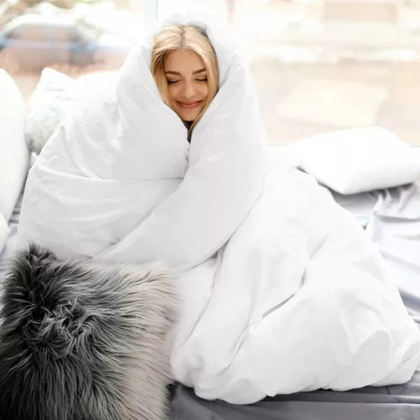 Tog 15 Bedding Grid Quilted Duvet- Ultra-Sof, Warm And Fluffy (White, All Size, Single 135x200cm/ Double 200x200cm/ King 230x220cm/ Supe King 260x220cm)