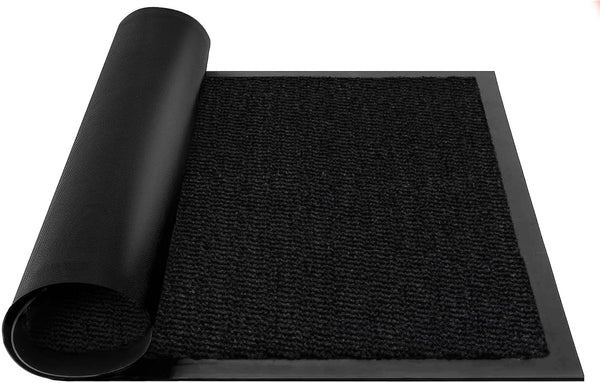 BLADO Washable Door Mats Indoor & Outdoor - Non-Slippery Heavy Duty - Stylish & Large Rubber - Perfect Dust Grabbing Doormats (Anthracite, 40Cm X 60Cm)