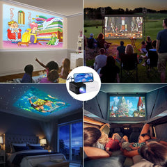 Portable Cinema Projector,Mini Projector Portable, Easy Setup for Indoor Office Events and Parties,Christmas Gift,Children's Gift, Birthday Gift,Compatible With USB/SD/AV/HD And Other Devices