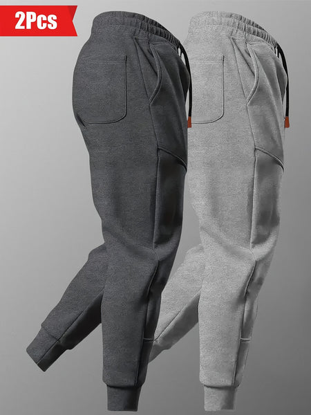 Two-Piece Set Autumn/Winter -Lined Thickened Men's Casual Sports Long Pants Outdoor Hiking Fitness Joggers American Training Basketball Sweatpants