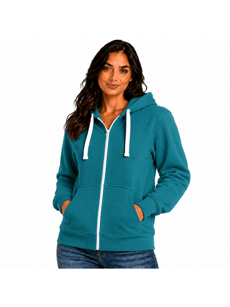 Women'S Fashion Zip-Up Hoodie - Ladies Fleece Plain Hooded Top - PLUS SIZES Small to XXXXXL S to 5XL (UK 8-22) Available in 15 Colours