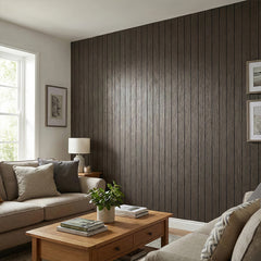 1pc 3D Imitation Wood Grain Grille Wall Panels, 300*40cm, Self-adhesive Vertical Stripe Wall Stickers, Peel and Stick, TV Background Decoration Stickers for Bedroom and Living Room, Kitchen and Bathroom Wall Renovation Stickers, Ideal for Renovating Livin