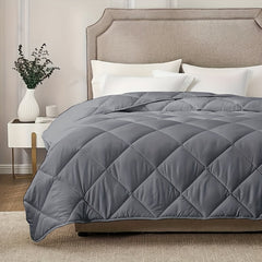 Tog 2.5 | 7.5 | 13.5 Grey All-Seasons Diamond Quilted Duvet Quilt Comforter | All-Seasons Breathable Lightweight Warm Bedding Comforte for Home Hotel
