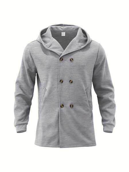 2024 Foreign Trade New Product Men'S Mid-Length Slim Fit Windbreaker Hooded Casual Pure Coat Performance Clothing