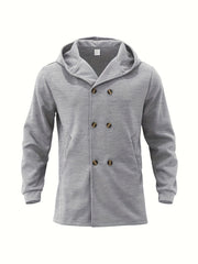 2024 Foreign Trade New Product Men'S Mid-Length Slim Fit Windbreaker Hooded Casual Pure Coat Performance Clothing
