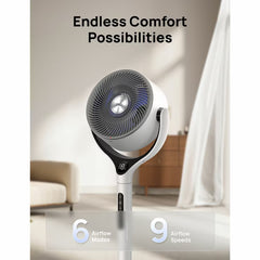 Dreo DR-HPF025S Smart Turbopoly Pedestal Fan in White