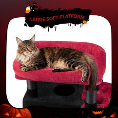 Cat Tree for Indoor Cats, 170cm Large Tall Cat Tower, Multi-Level Cats House with Condo, 8 Scratching Posts, Hammock, 4 Pom Poms