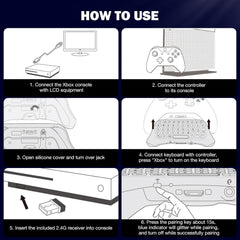 Moko RGB Backlight Keyboard for Xbox One Controller, Xbox Series X/S, Wireless Chatpad Keypad with 2.4G Receiver&3.5Mm Audio Jack, Xbox Accessories Mini Game Keyboard for Xbox One/One S/Elite/2, Black