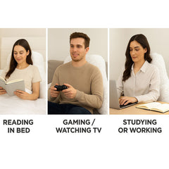 Teddy Fleece Reading Pillow with Arms Soft Backrest Support Cushion 65x40cm for Bed and Sofa in 4 Colours