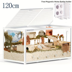 BUCATSTATE Hamster Cage 3.0: 100/120cm(Only 120cm Free 20L Paper Bedding) Spacious Stackable Metal Cage for Dwarf And Syrian Hamsters, Gerbils, And Mice Easy Top Access And Quick Assembly, Hamster Accessories