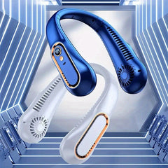 Sports & Office Companion: Mini Bladeless Neck Fan, Ultra-Long Battery Life, 5 Gear Adjustable, Silent, USB Charging with Digital Display