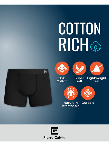 5-Pack Men’s Boxers – Cotton Underwear in Blue, Black, or Mixed Dark Colors – Soft, Breathable & Comfortable Fabric – Longer Leg Design with Anti-Chafing Fit – Tag-Free, Anti-Roll Waistband & No Ride-Up – Everyday Multipack Men’s Boxer Shorts – Durable, S