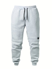 3-Pc Men'S Fall Winter Joggers with Patches on Knees