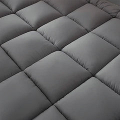 10cm Hotel Quality Mattress Topper | Super Soft with 1200GSM Hollowfiber Filling | Elasticized Corner Straps | Single, Small Double (4ft), Double, King, Super King Size, Grey