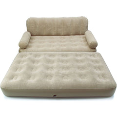 Inflatable Sofa Bed 2-in-1 Flocked Air Mattress Chair Guest Camping Lounge Home