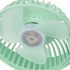 Portable USB Clip Fan - Mini Rechargeable 5000mAh Battery Operated, 4-Speed Quiet Desk Fan with 360° Rotation, Type-C Charging (Green, 19.5x13x13cm, ABS+Plastic)