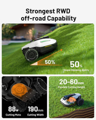 MAMMOTION YUKA Mini 500 Robot Lawn Mowe Perimeter Wire Free, Recommended for 500 ㎡, Maximum 700 ㎡,3D Al Vision, 45% Slope Capability, Automatic Mapping, Equipped with 4G Module
