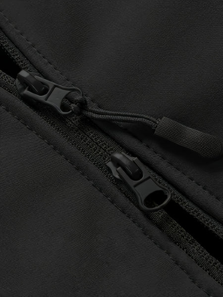 Men'S Winter Soft Shell Jacket with a Hood, Featuring Pockets And a Solid Color, Suitable for Outdoor Wear