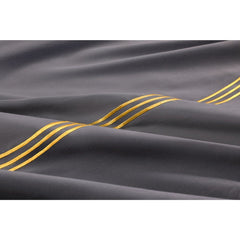Embroided Baratta Stitch Duvet Cover Set with Matching Pillowcases - Ultra-soft Brushed Microfibre – Chic & Modern Design – Easy Care & Machine Washable